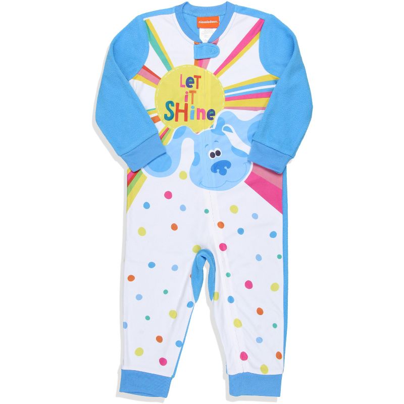 Nickelodeon Toddler Boys' Blue's Clues Union Suit Footless Sleep Pajama White, 1 of 4