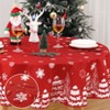 Christmas Tablecloth Xmas Table Cloth with Snowflake/Pine Tree Decorations Washable Decorative Table Cover for Dining Party & Holidays - 2 of 4