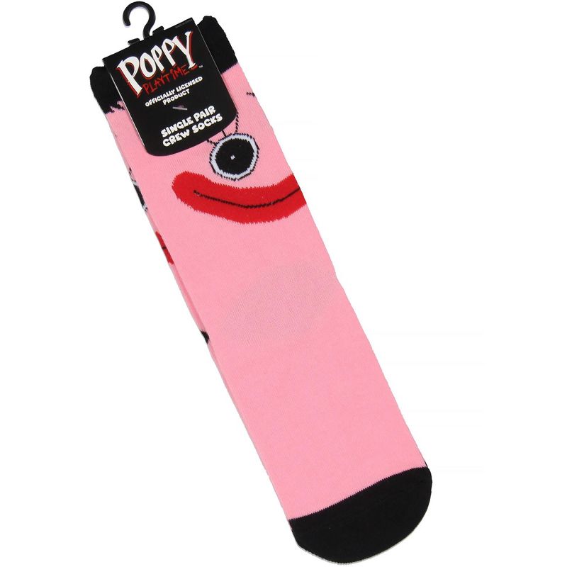 Poppy Playtime Kids Kissy Missy Character Design Crew Socks For Boys And Girls Pink, 4 of 5