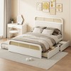 Whisen Queen Size Wooden Platform Bed with Trundle and 2 Drawers - 2 of 4
