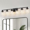 DORESshop 4-Light /6-LightBlack and Gold Vanity Light with Clear Cylinder Glass Shades, Square Plate and Rod Design, E26 Sockets - 2 of 4