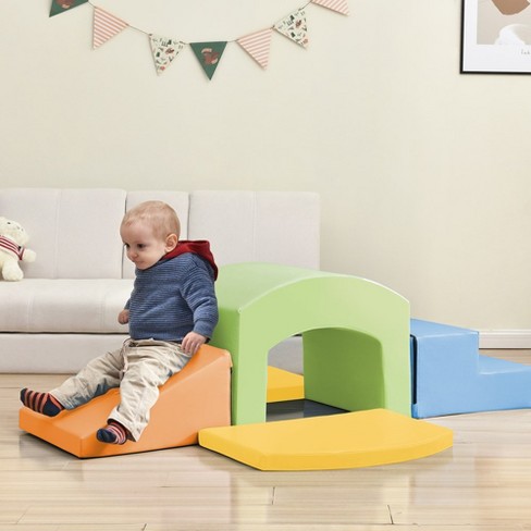 Toddlers Climbing Toys Climb And Crawl Activity Foam Playset Indoor Active Play Structure With Slide Single tunnel And Ramp Target