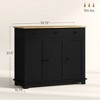 TiramisuBest Modern Sideboard Buffet Cabinet with 2 Drawers & Adjustable Shelves, Kitchen & Coffee Bar Storage, Black - 4 of 4