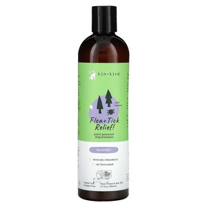 kin+kind Flea and Tick Shampoo for Dogs Veterinary Formula - Plant Powered, Safe and Effective Dog Shampoo with Coconut and Olive Oil - Lavender Scent - 1 of 4