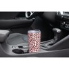 Elanze Designs 20 oz Stainless Steel On the Go Insulated Travel Tumbler With Push Top Lid, Berry Red Cheetah Leopard Print White - 3 of 4