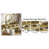 Resenkos Luxury Makeup Vanity Desk with Oval Mirror, 3-Drawer Dressing Table for Jewelry Storage, Elegant Console Table,Gold - 4 of 4