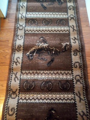 Masada Rugs Western Area Rug Design 370 Lodge Brown (2 Feet 4 Inch X 10 Feet  9 Inch) Runner : Target