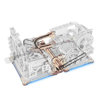 ROBOTIME 3D Puzzle, Spaceport and Night City Model Kit Unique Holiday Gifts with Exquisite Accessories for Kids Adults, White, 11.97"*8.98"*5.9"
