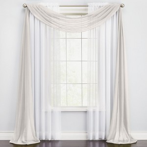 BrylaneHome BH Studio Sheer Voile Scarf Valance - 1 of 4
