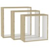 vidaXL Wall Cube Shelves 3 pcs White and Sonoma Oak - 2 of 4