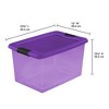 Sterilite 64 Quart Latching Plastic Storage Container, Purple & Orange (12 Pack) - 3 of 4