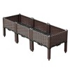 HomeRoots 47" X 16" Dark Brown Heavy Duty Plastic Rectangular Self Watering Raised Garden Bed - 4 of 4