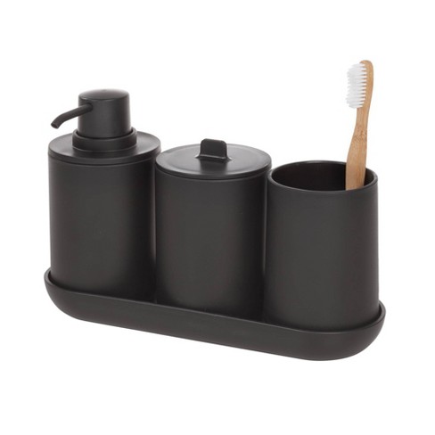 4pc Cade Bathroom Set Black Idesign, Target Bathroom Accessories Black