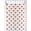 Sweet Jojo Designs Boy Fitted Crib Sheets Set Football Brown White and Green 2pc - 2 of 4
