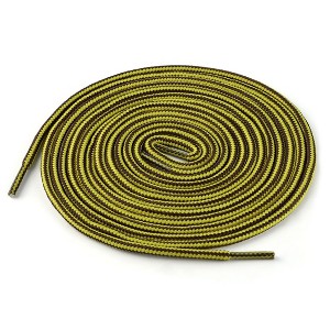 Elerevyo Round Rope Dual Colored Striped 0.2" Thick Boot Sneakers Shoelace 3 Pairs - 1 of 4