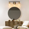 POWLIG 21.65-in 3-Light Black and Gold Modern Dimmable Bathroom Transitional Vanity Light with Transparent Glass Shade - 4 of 4