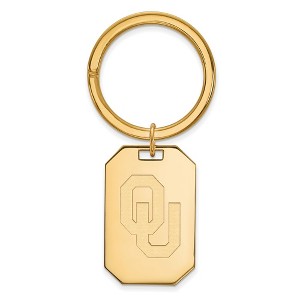 Black Bow Jewelry 14k Yellow Gold Plated Sterling Silver Oklahoma Sooners NCAA Key Chain - 1 of 3