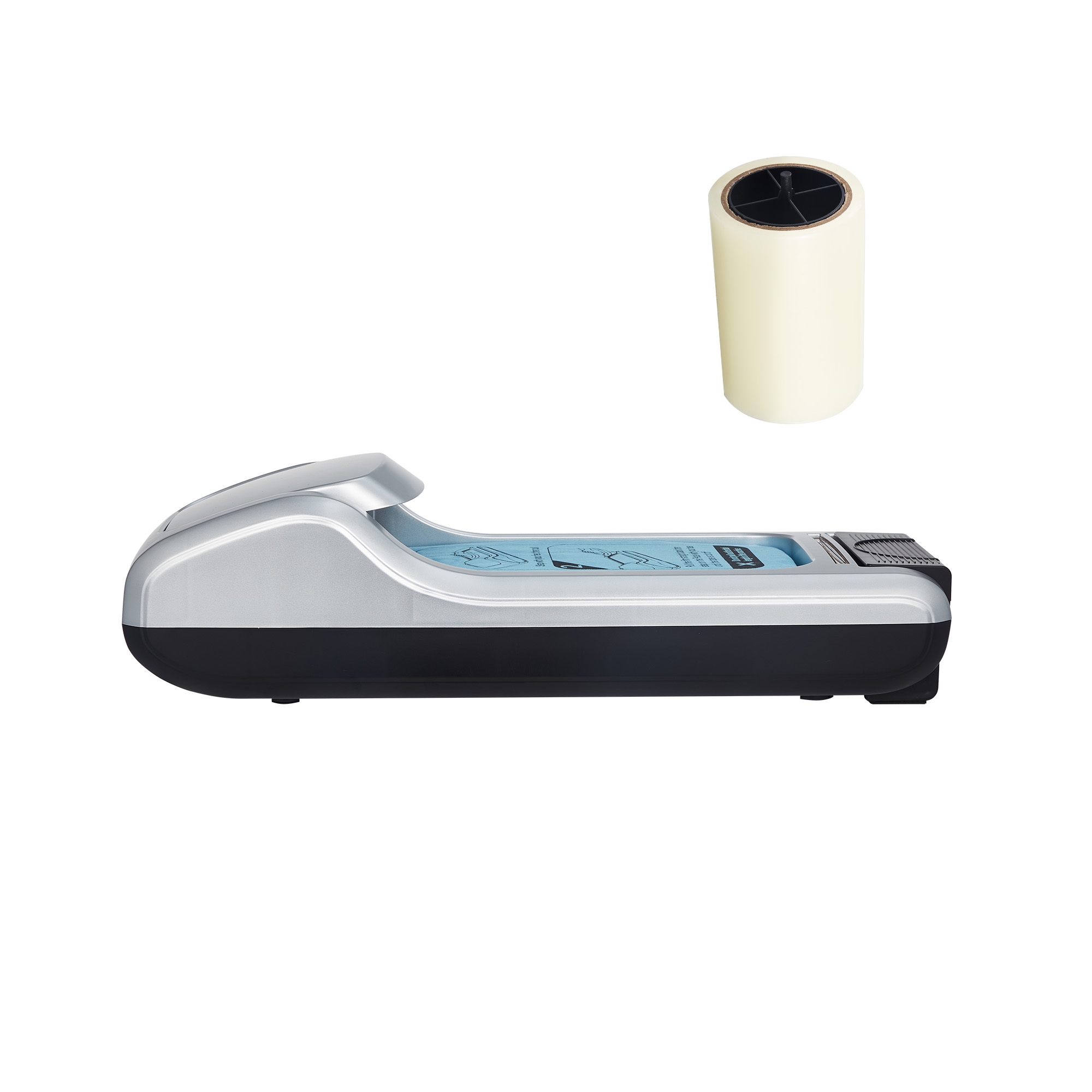 VEVOR Shoe Cover Dispenser, Automatic Shoe Film Machine with 1 Roll (600 Pcs) of Non-Slip Disposable Sole Membrane, Fits Size Up to US 11, Silver