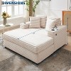 54" Corduroy Chaise Lounge – Sofa Bed with USB/C Charging & Cup Holders for Living Room (Gray/Beige) - 3 of 4