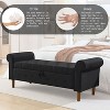 CAVINAS 62" Button-Tufted Storage Ottoman Bench,Modern Window Bench with Rolled Arms,Storage Bench for Bedroom,Living Room - 4 of 4