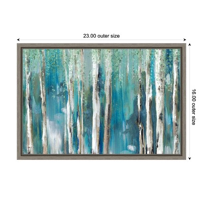 Cerulean Forest Birch Trees Canvas Wall Art Print