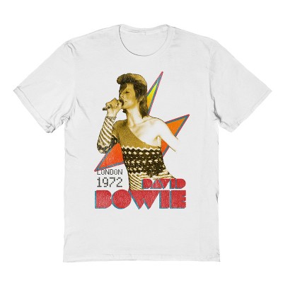 David Bowie Men's Singing In London Short Sleeve Graphic Cotton T-shirt