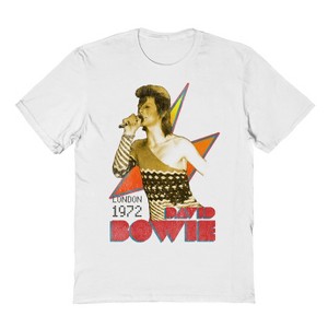 David Bowie Men's Singing In London Short Sleeve Graphic Cotton T-shirt - 1 of 3