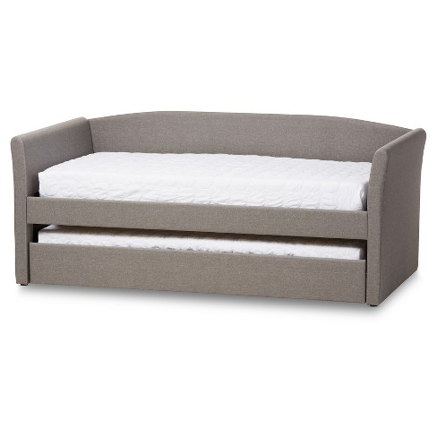 Trundle Bed Gray Baxton Studio, Faux Leather Trundle Bed
