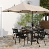 Merrick Lane Evanston Triple Head Umbrella for Patio Use with Top Air Vents, Crank Handle, and Easy Tilt Function - 3 of 4