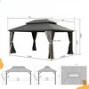 VisioGear Canopies and Gazebos, Gazebo with Double Roof Canopy, Gazebo Pavilion for Patio and Backyard, Gray, 168"*144"*120.12" - 2 of 4