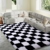 LOVEVOOK 5x7ft Checkered Area Rugs for Living Room, Bedroom, Soft Shaggy Black and White Rugs Kids Room, Non-Slip Fuzzy Carpet Indoor - 2 of 4