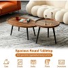 Walnut Coffee Table Set of 2, Mid Century Modern Nesting Side Tables for Living Room, End Table for Small Spaces Sofa Bedside Balcony - 2 of 4