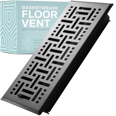 Basketweave Floor Register Vent with Mesh Cover Trap