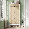 Shoe Storage Cabinet with 3 Flip Drawers, Entryway Cabinet with Adjustable Shelves , Space-Saving Narrow Shoe Rack for Entryway, Hallway - 3 of 4