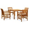 vidaXL Garden Dining Set Cream white Solid Acacia wood Standard Durable - 2 of 4