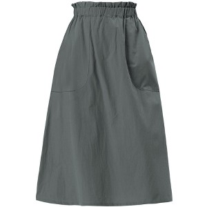 INSPIRE CHIC Women's Casual Elastic Waist Peasant A-Line Midi Skirts with Pockets - 1 of 4