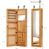 MOEPISY Solid Wood Jewelry Armoire Organizer Cabinet with Full-Length Mirror, 47.5x14.3 in Wall-Mounted Lockable - 3 of 4