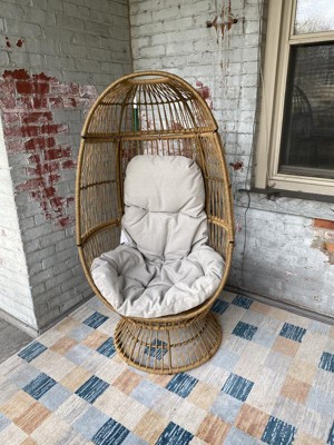 Outdoor wicker swivel egg chair hot sale