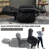 Dual Motor Power Lift Recliner Chair with Heat Massage, Genuine Leather Infinite Position Recliner with USB Ports for Elderly-3irtyhousy - 3 of 4