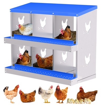 Chicken Nesting Box , 8/10 Compartment Nesting Box, Metal Roll Away Nest Box With Removable Tray Lid Cover For Chickens Laying Egg To Protect Eggs Pondoir Pour Poules