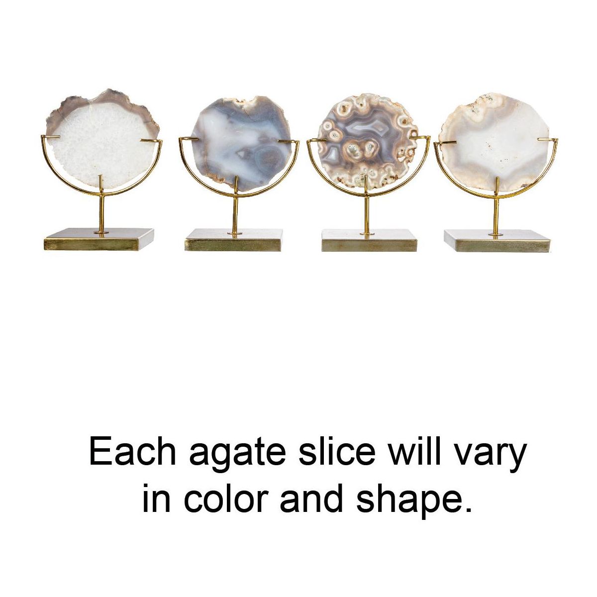 Storied Home Decorative Agate Slice Accent on Metal Stand - thumbnail 10