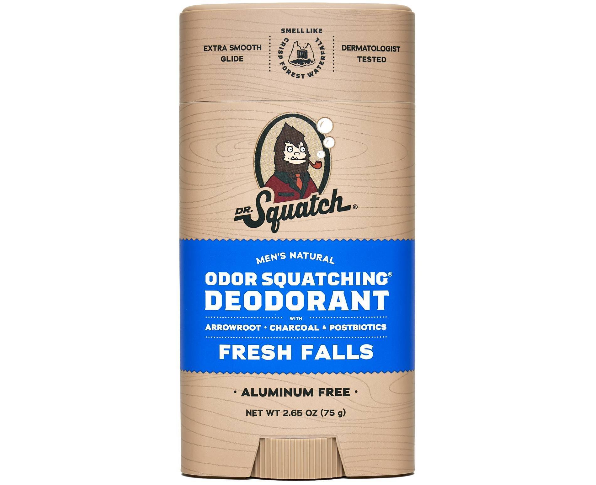 DR. SQUATCH Men's Natural Solid Deodorant Fresh Falls - Aluminum -Free 2.65oz
