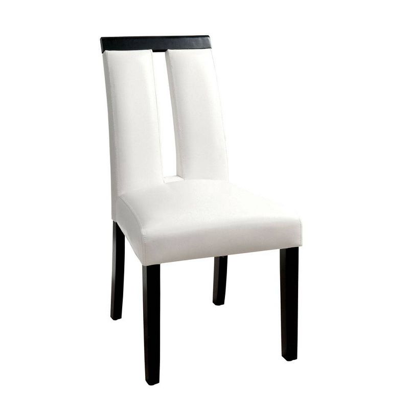 Set of 2 Stevenson&#160;White Leatherette Padded Open Slit Back Chair Black/White - HOMES: Inside + Out, 4 of 7