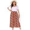 Agnes Orinda Women's Plus Size Wide Leg Mid Rise Front Tie with Pocket Casual Flowy Floral Boho Palazzo Pants - 3 of 4