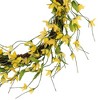Northlight 12" Unlit Yellow Nature Inspired Forsythia Artificial Floral Spring Wreath - 4 of 4