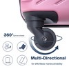Gulches 3 Piece Luggage Sets ABS Lightweight Suitcase with Two Hooks, Spinner Wheels, TSA Lock, (20/24/28), Pink - 4 of 4