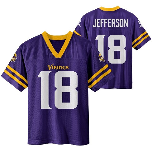 Nfl Minnesota Vikings Boys' Short Sleeve Jefferson Jersey - L : Target