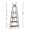 NicBex Bookcases for Living Room 4 Tier Rustic Wood Metal Freestanding Open Book Shelf Corner Bookcase with Drawers for Home Office - 3 of 4