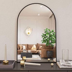 20x30 INCH Arch Bathroom Mirror, Wall Mounted Vanity Metal Frame Mirror for Bedroom, Entryway, Living Room - 1 of 4