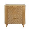 Christopher Knight Home Sadie Mid-Century Curved Profile Design Nightstand with 3 Drawers and Gold Glossy Handles - 2 of 4